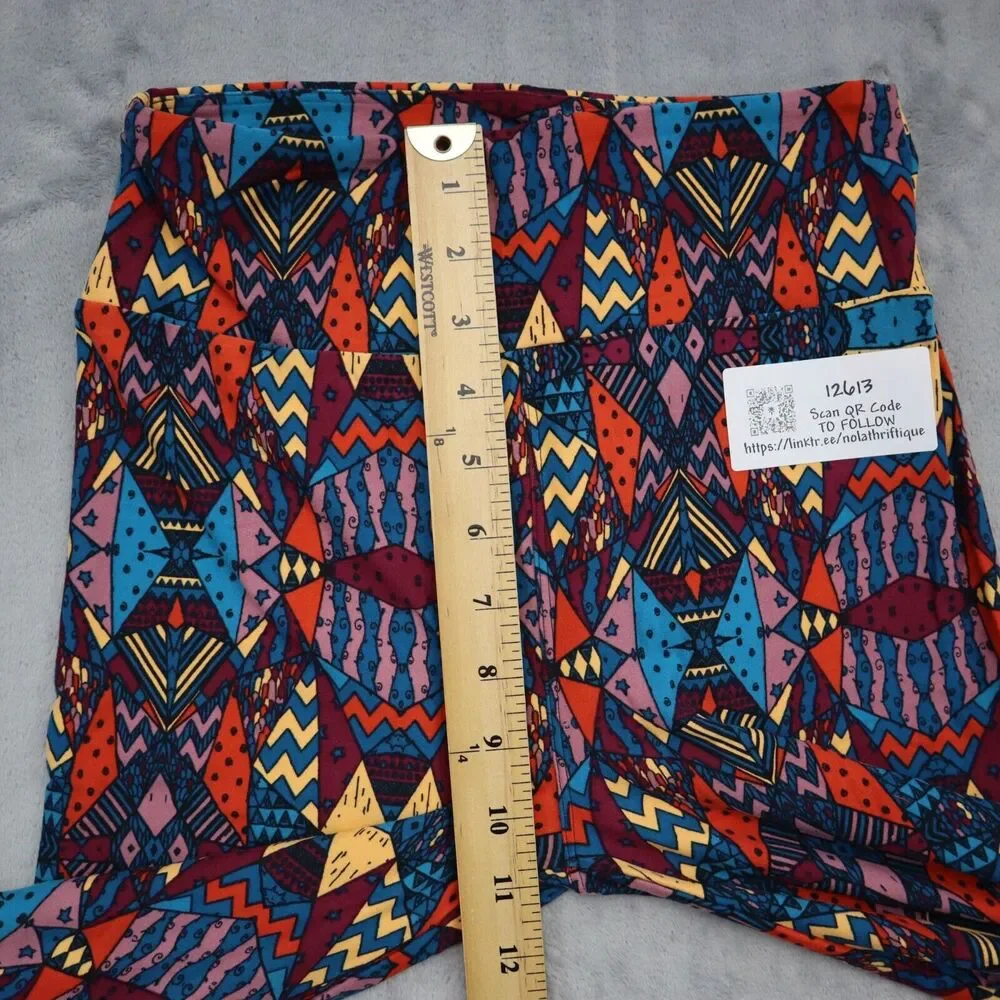 Lularoe Pants Womens One Size Multicolor Aztec Print Casual Pull On Leggings